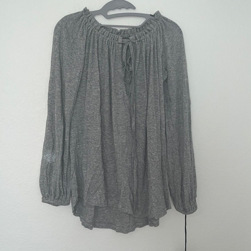 Michael Lauren Long Sleeve Grey Top NEW NWT